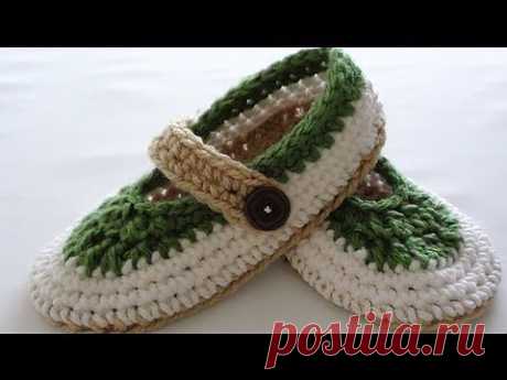 ▶ St. Patty Slapper Crochet Slippers - Pt 1 - Sole - YouTube