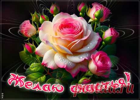 Красивая гиф-открытка, желаю счастья