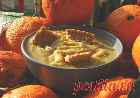 Суп-пюре из нута с апельсиновым соком и анчоусами