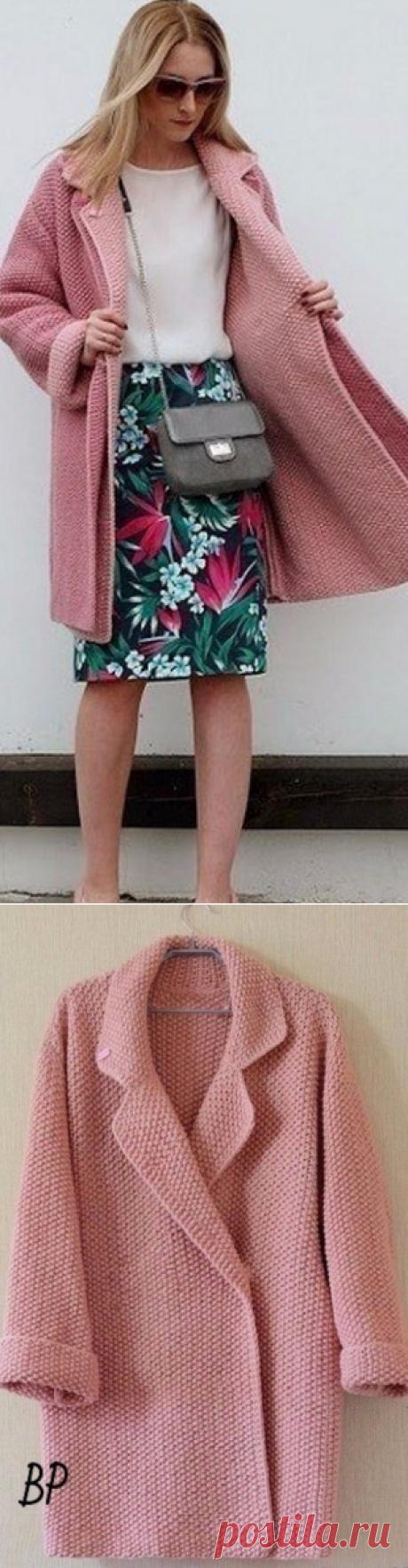 Красивое пальто спицами