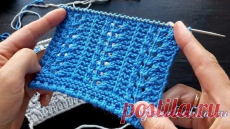 Шикарный узор «Ажурные полосы» спицами