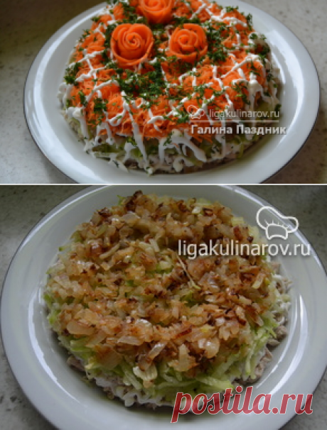 Салат &quot;Капризуля&quot; из дайкона, курицы, моркови - рецепт с фото пошагово