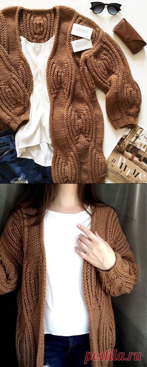 Как связать кашемировый кардиган «Круги на воде» для женщин спицами – схема и описание