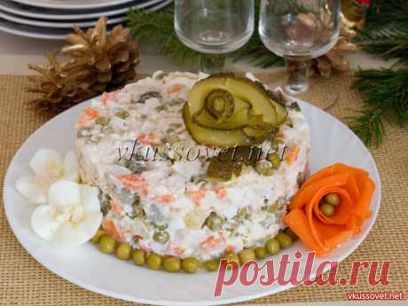 Салат Столичный с курицей - классический рецепт с фото пошаговый