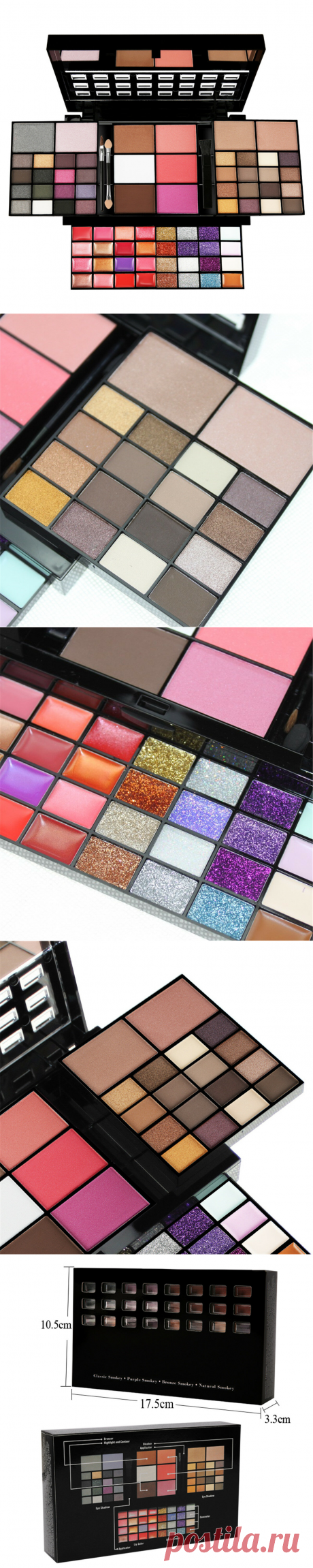 74 color eye shadow set lip gloss blush foundation at Banggood