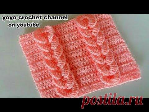 &#x202b;تعليم كروشية: غرزة السنبلة سهلة للمبتدئين لعمل سكارف كروشية - scarf crochet#يويو كروشية#&#x202c;&lrm; - YouTube