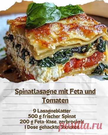 Spinatlasagne mit Feta und Tomaten - Kochen Mit Uns Zubereitung