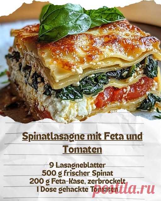 Spinatlasagne mit Feta und Tomaten - Kochen Mit Uns Zubereitung