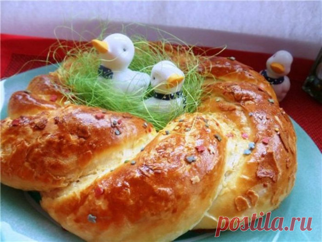 Пасхальный венок из чудесного теста с орехами и сухофруктами!