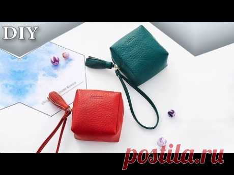 DIY ADORABLE POUCH BAG Zipper PU Lather Purse HandBag