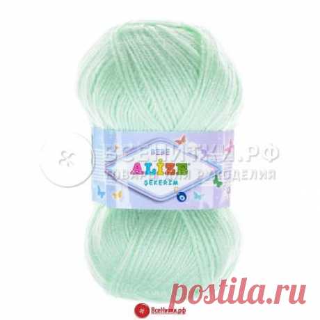 Пряжа Ализе Шекерим Бэби (ALIZE Sekerim Bebe) №188 мятный Акрил — Пряжа Турция — Alize — Sekerim Bebe
