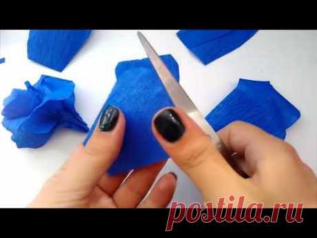 Как сделать розу из гофрированной бумаги(украшение на машину)
