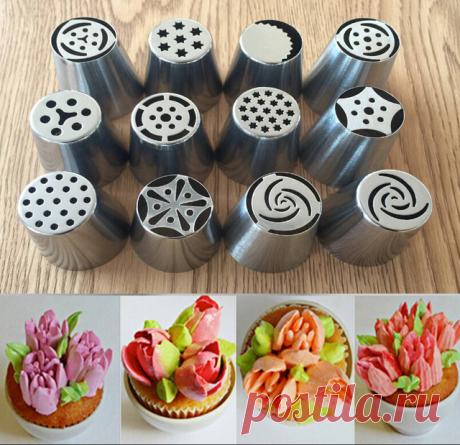 Учимся украшать кондитерские изделия насадками "Тюльпан" : мастер-классы