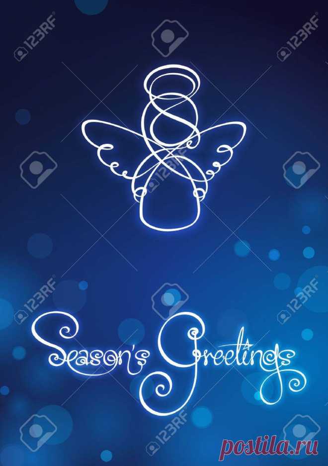 Seasons Greetings - Angel Card EPS V10 File Has Red, Blue And.. Royalty Free Cliparts, Vectors, And Stock Illustration. Image 16691179.