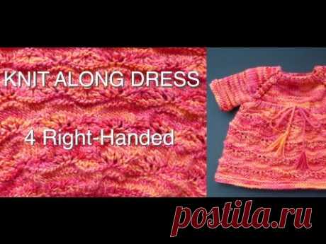 DETAILED & WELL EXPLAINED - Knitted Baby Lacy Dress (4 Righties)