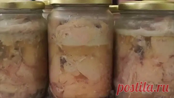 Домашняя тушенка из курицы в духовке. Простой рецепт.