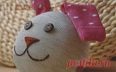 Мастера рукоделия - рукоделие для дома. Бесплатные мастер-классы, фото и видео уроки - Мастер-класс по шитью игрушек из носков: Зайчик-шарик