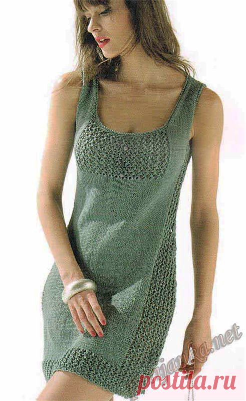 ИЗ ПАРИЖА:ПЛАТЬЕ-САРАФАН-ТУНИКА СПИЦАМИ.