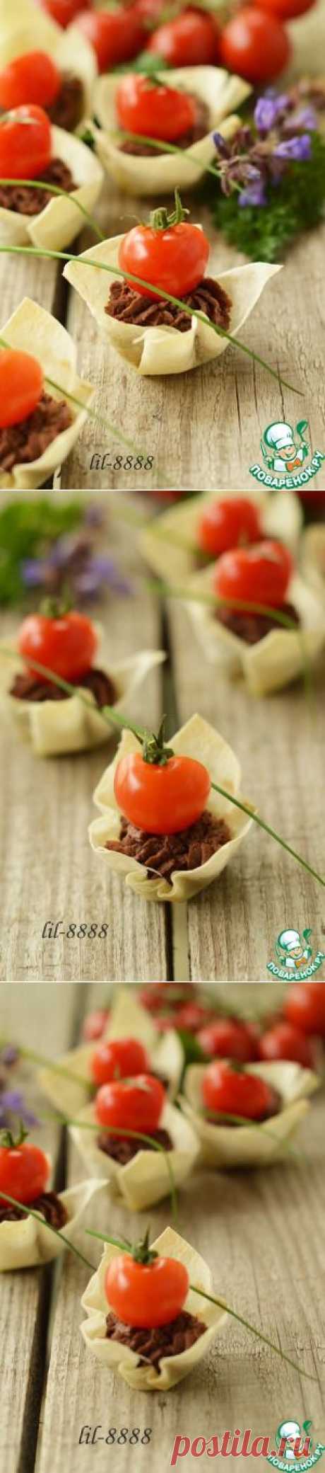 Корзиночки из лаваша с печеночным паштетом - кулинарный рецепт