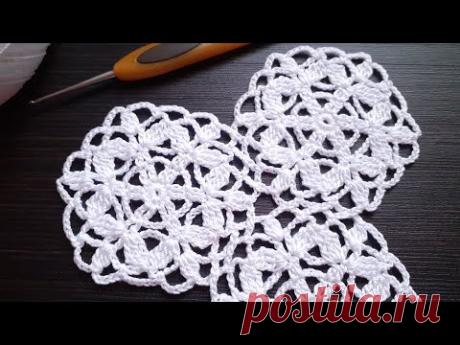 Ажурный мотив крючком . Соединение. Easy crochet motif patterns