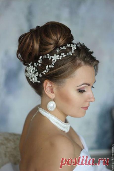 Купить Свадебное украшение для прически &quot;Ажур&quot; - белый, свадебное украшение, украшение в прическу, украшение в волосы