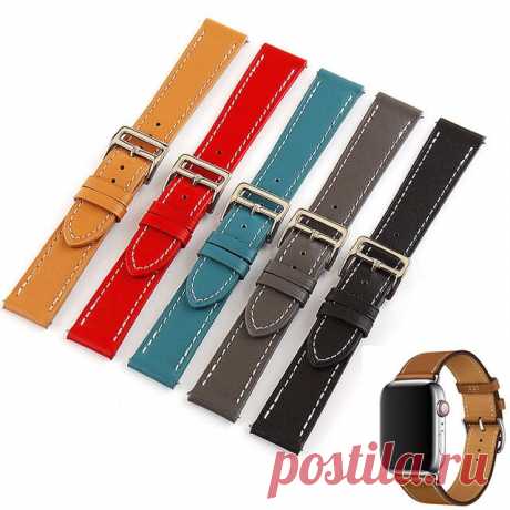 Bakeey 18/20/22/24mm Width Casual Pure First-Layer Genuine Leather Watch Band St - US$7.49