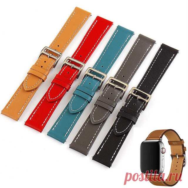 Bakeey 18/20/22/24mm Width Casual Pure First-Layer Genuine Leather Watch Band St - US$7.49