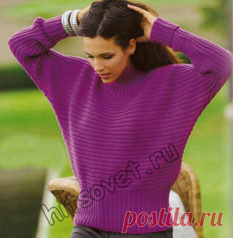 Свитер кимоно спицами - Хитсовет Свитер кимоно спицами. Модная модель розового женского свитера кимоно из мохера связанного резинкой с бесплатным описанием. Вам потребуется: 550 (600) грамм розовой пряжа Linie 16 Starwool Light