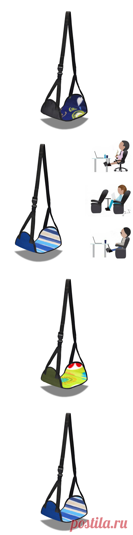 pillow footrest airplane foot hammock travel fitness home office relaxing adjustable portable feet rest Sale - Banggood.com