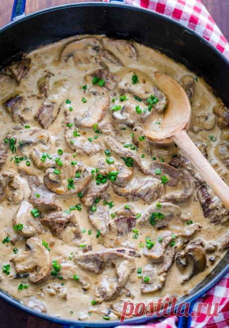 Рецепт Бефстроганов с шампиньонами