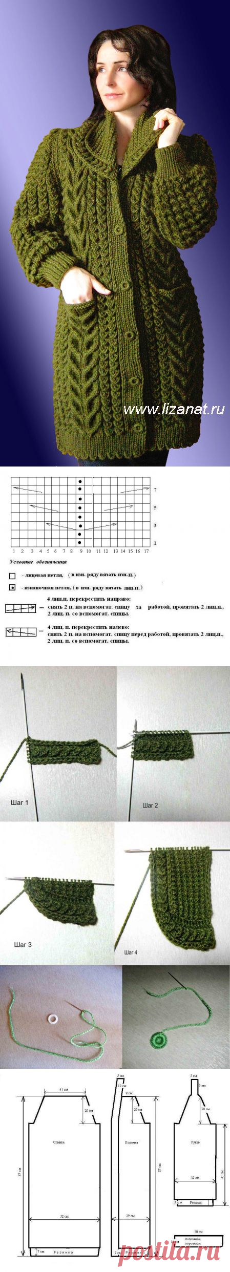 Кардиган «Уютненький» удлиненный (с косами). Вязание. Описание и схемы. | Блог Натальи Лок