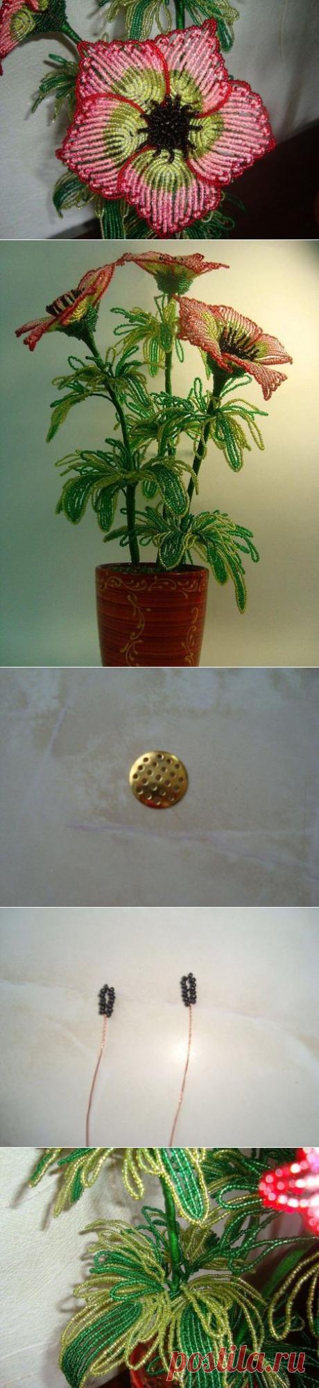 КРАСИВЫЙ ЦВЕТОК ИЗ БИСЕРА - Бисероплетение