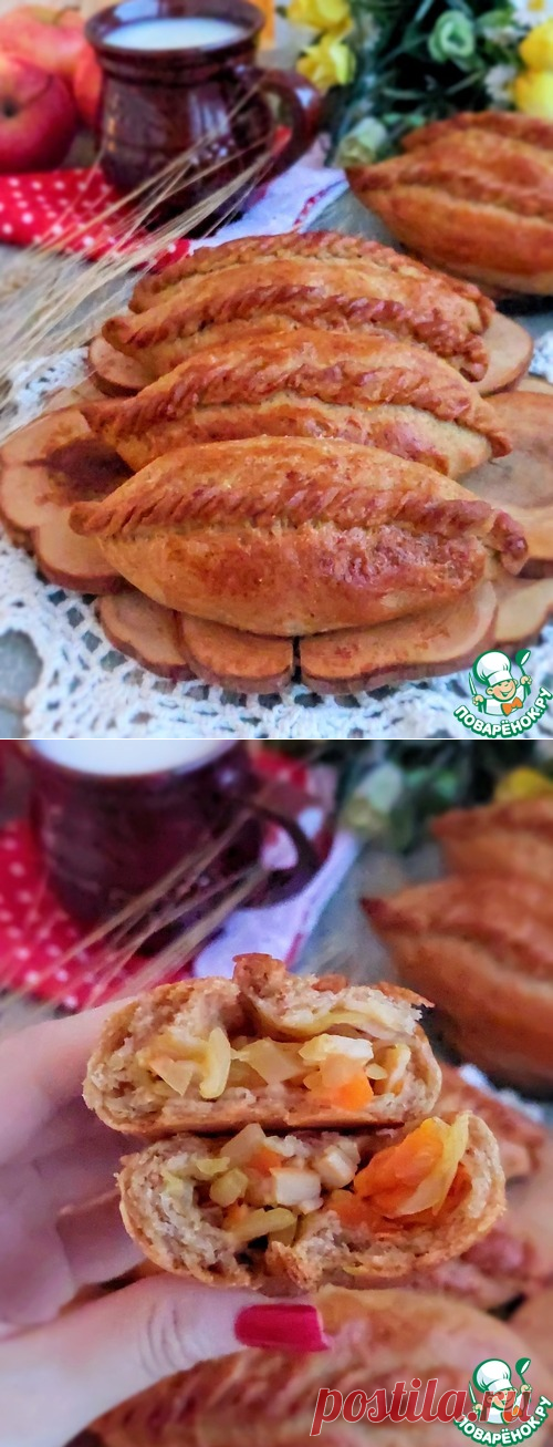 Ржаные пирожки с капустой и ветчиной – кулинарный рецепт