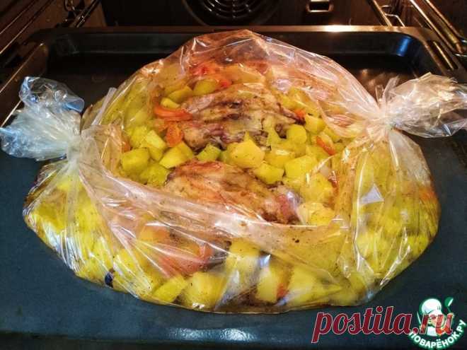 Картофель с курицей в рукаве Кулинарный рецепт