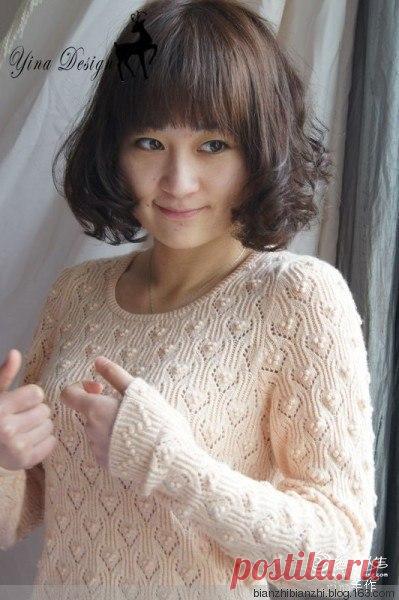 Красивый узор спицами для пуловера