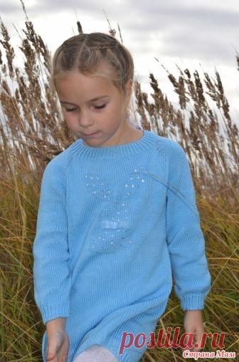 . Туничка-оверсайз цвета неба Осень - время утепляться. И у нас обновка - туничка-оверсайз. Любимая и очень удобная модель одежды для сада.  Модель предельно проста: реглан сверху, росток и скучная лицевая гладь.