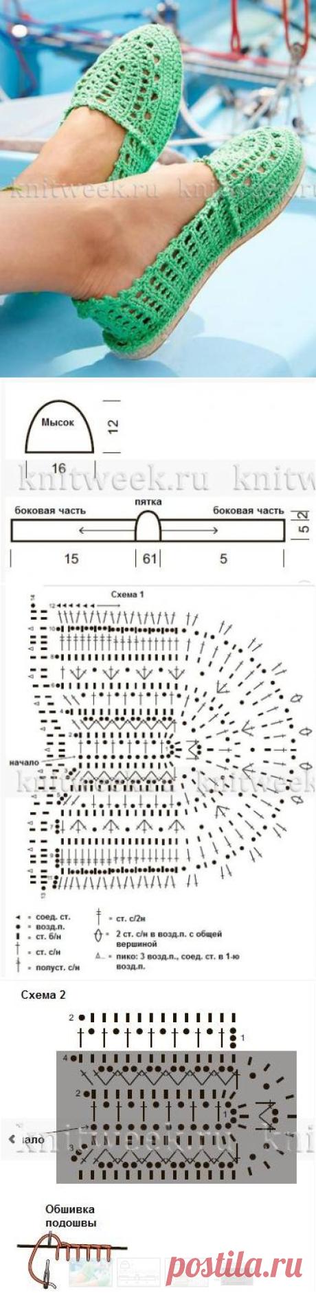 Эспадрильи крючком