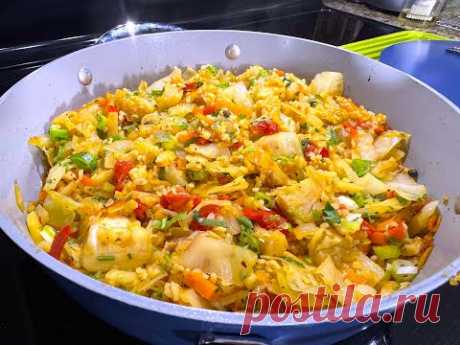 Постный УЖИН за 30 ин в сковороде, Очень вкусно, готовлю часто