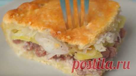 ПИРОГ МЯСНОЙ С КАРТОШКОЙ  -  КУБЕТЕ! Порадует всю семью!