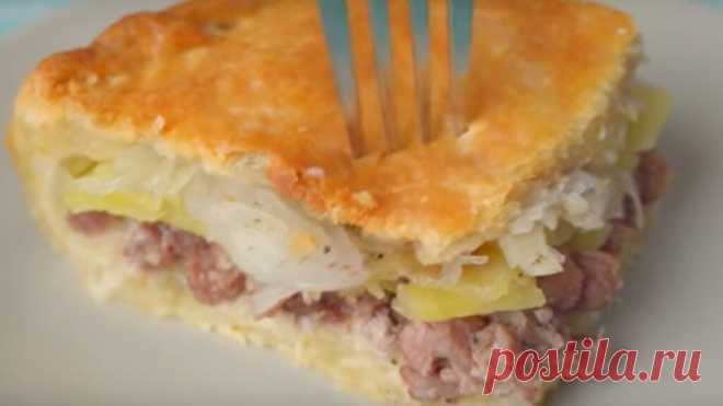 ПИРОГ МЯСНОЙ С КАРТОШКОЙ  -  КУБЕТЕ! Порадует всю семью!
