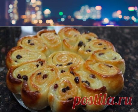 Булочки с изюмом в молочной заливке | Всякая всячина