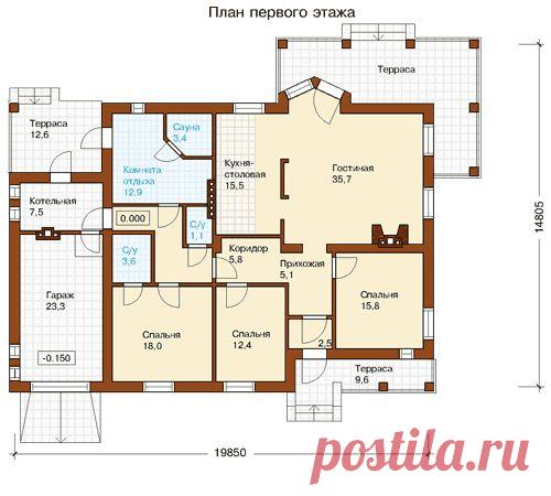 Проект дома из пеноблоков I-187-2P