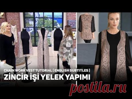 Alize Superlana Klasik ile Zincir işi yelek yapımı - Chain Work Vest