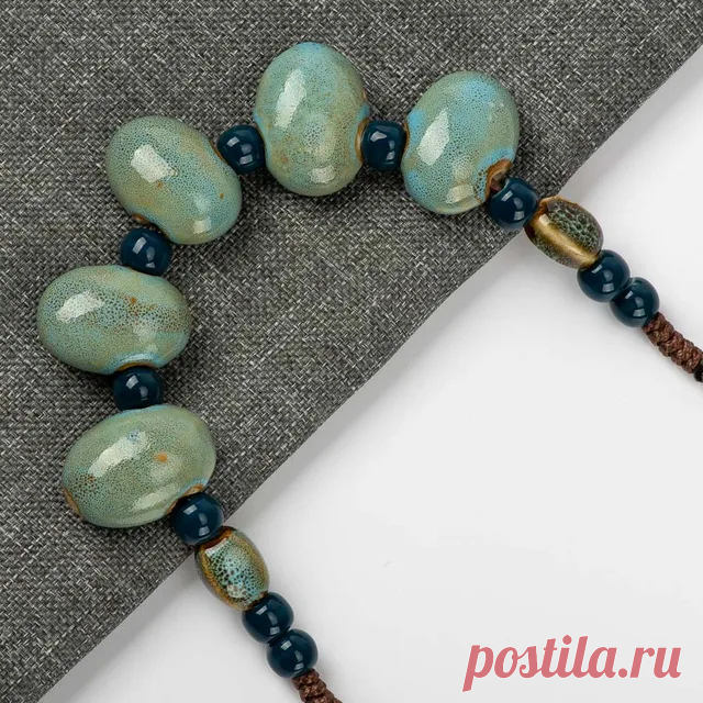 190Р--Ожерелье с керамическими бусинами в богемном стиле | AliExpress