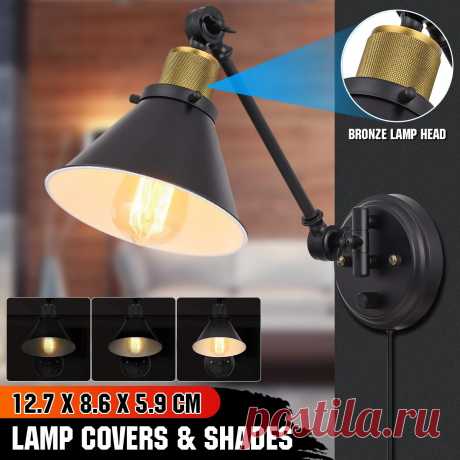 E27 retro industrial style wall lamp vintage wrought iron bedside indoor lighting 110v Sale - Banggood.com