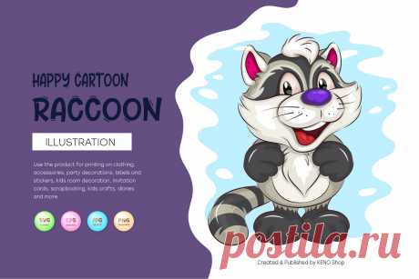 Happy Cartoon Raccoon. T-Shirt, PNG, SVG.
Cute illustration, happy cartoon raccoon. Unique design, childish illustration. Use the product to print on clothing, accessories, holiday decorations, labels and stickers, nursery decorations, invitation cards, scrapbooking, diaries and more.
-------------------------------------------
EPS_10, SVG, JPG, PNG file transparent with a resolution of 300 dpi, 15000 X 15000.