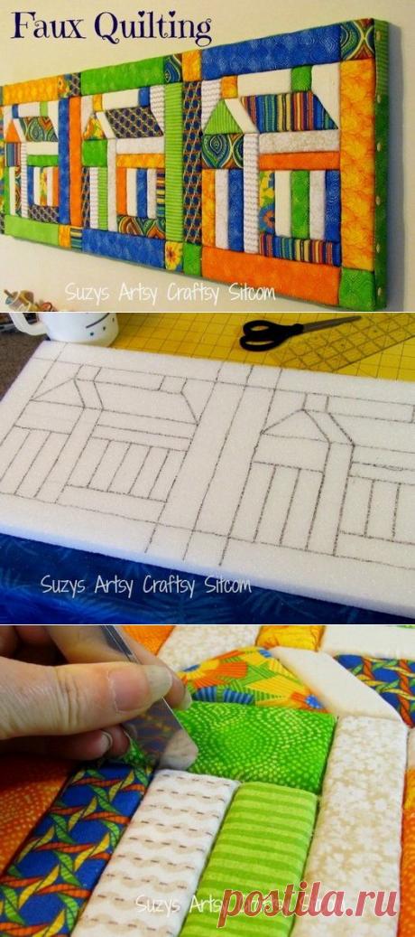 Поделки своими руками - Картина из ткани на пенопласте