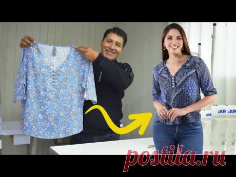 (46) BLUSA CASUAL MANGA TRES CUARTOS PARA DAMA|Tips De Confeccion - YouTube