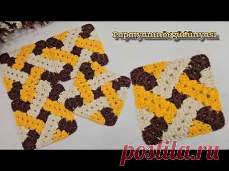 очень легко | Как сделать модель связанного крючком мотива, дополняющего друг друга?