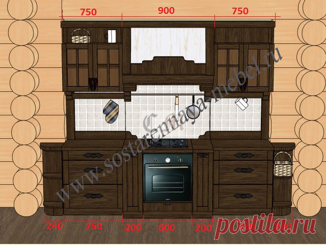 Кухня под старину из массива дерева – купить кухню в Москве